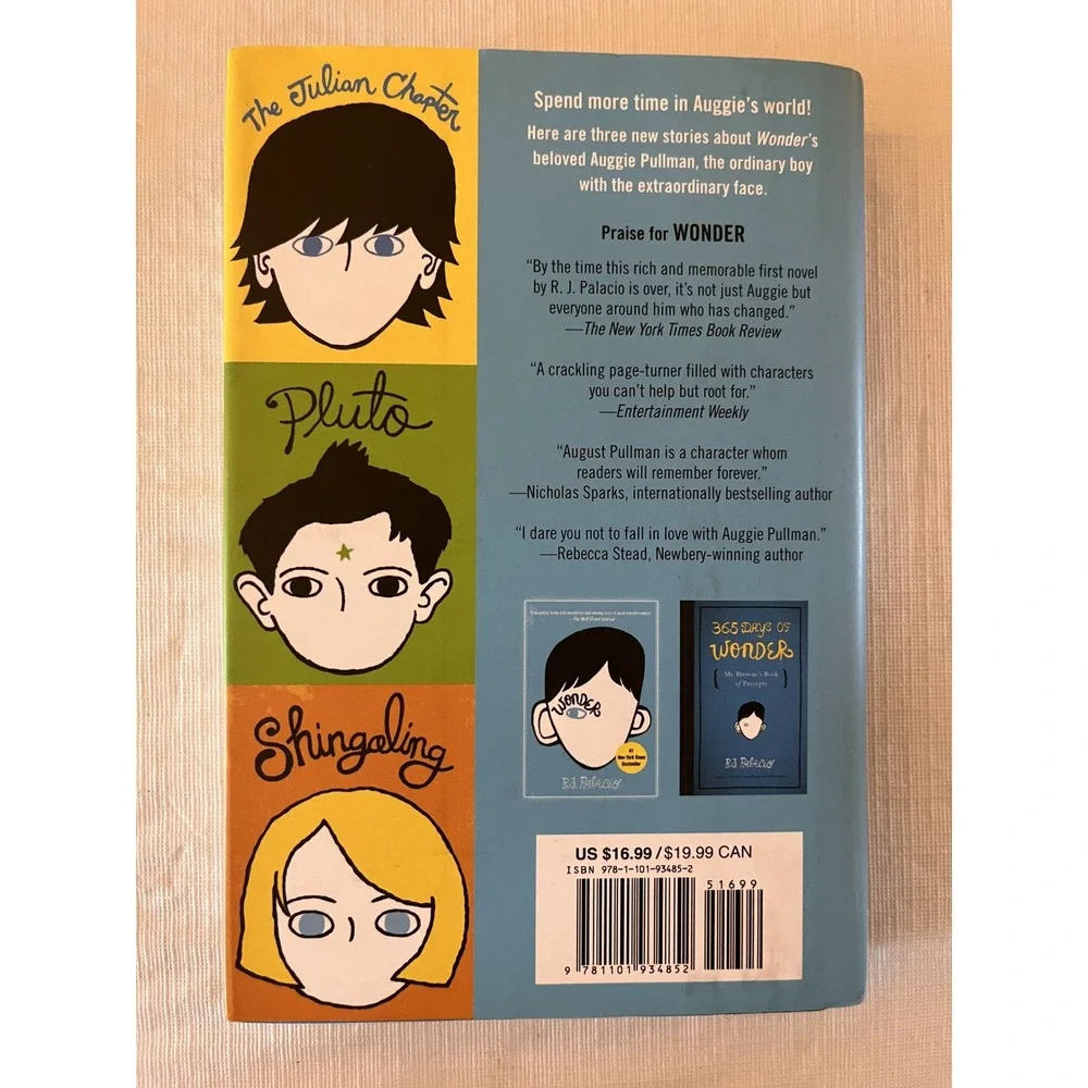 RJ Palacio Wonder and Auggie & Me Hardcover Book Set Movie Tie-In First Edition